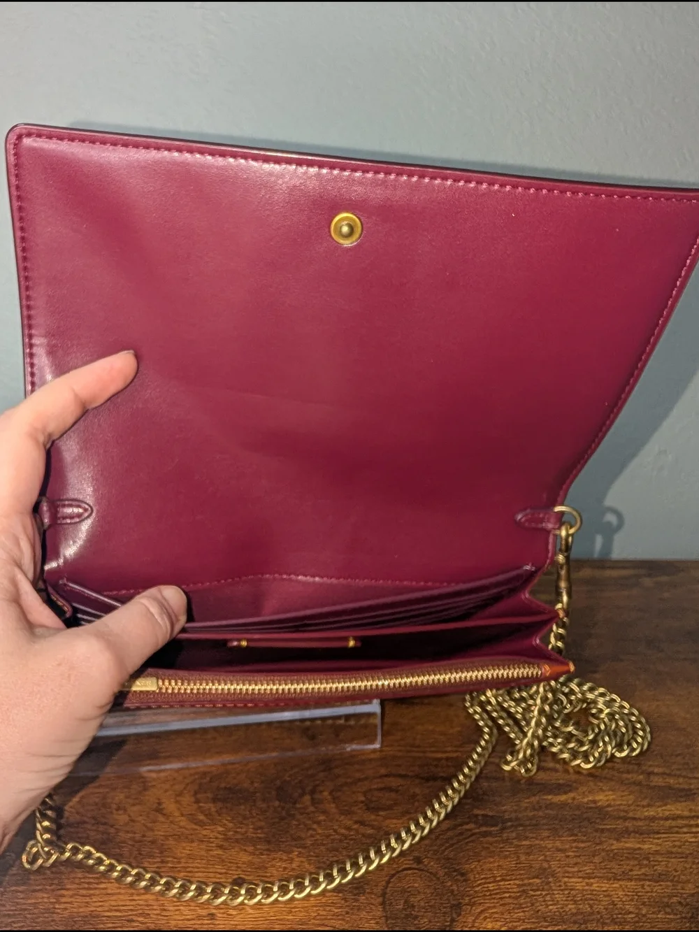 EUC Coach Callie Foldover Chain Clutch
